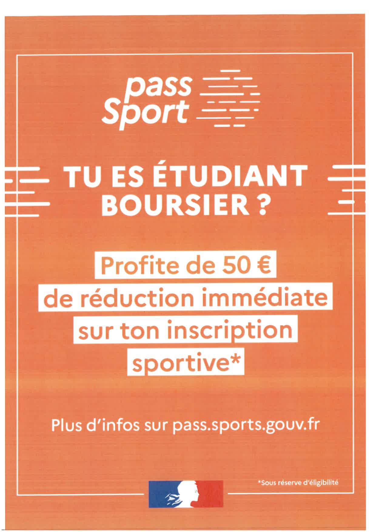 Pass sport pour les étudiants boursiers