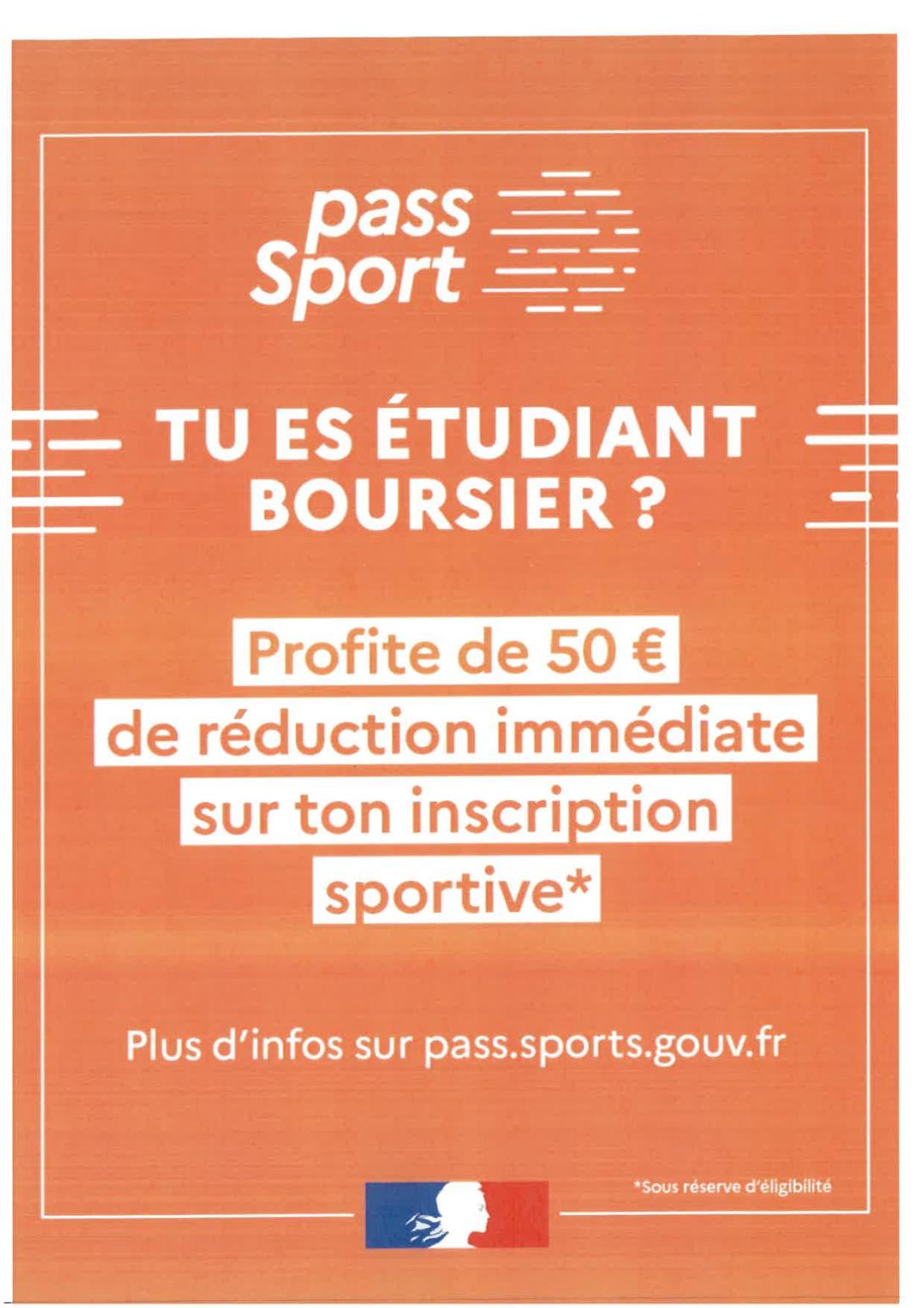 Pass sport pour les étudiants boursiers
